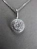 ESTATE LARGE .50CT DIAMOND 14KT WHITE GOLD CLUSTER FLOATING PENDANT & CHAIN