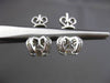 ESTATE LARGE 1.10CT DIAMOND 18KT WHITE GOLD 3D ETOILE FLOWER STUD EARRINGS #6409