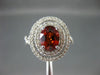 ESTATE LARGE 3.12CT DIAMOND & AAA ORANGE SAPPHIRE 14K WHITE GOLD ENGAGEMENT RING