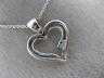 ESTATE .06CT ROUND DIAMOND 14KT WHITE GOLD CLASSIC LOVE HEART PENDANT #22984