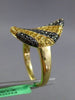 ESTATE 1.58CT DIAMOND & YELLOW SAPPHIRE 18KT BLACK & YELLOW GOLD PEAR SWIRL RING