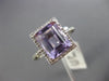 ESTATE LARGE 3.43CT DIAMOND & AAA AMETHYST 14K WHITE GOLD HALO ENGAGEMENT RING