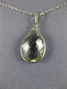 ESTATE 5.0CT AAA GREEN AMETHYST 14KT WHITE GOLD TEAR DROP CLASSIC BEZEL PENDANT