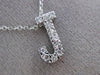 ESTATE .20CT DIAMOND 14KT WHITE GOLD 3D " J " INITIAL FLOATING PENDANT #19407