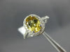 1.41CT DIAMOND & AAA YELLOW TOPAZ 14KT WHITE GOLD 3D OVAL HALO ENGAGEMENT RING