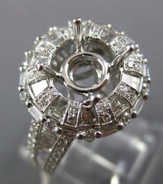 ESTATE LARGE 1.62CT DIAMOND 14KT WHITE GOLD FLOWER SEMI MOUNT ENGAGEMENT RING