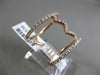 ESTATE LARGE .67CT ROUND DIAMOND 18KT ROSE GOLD 3D ZIG ZAG OPEN LOVE FUN RING