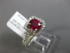 ESTATE 1.52CT DIAMOND & AAA RUBY 14KT WHITE GOLD 3D HALO CLASSIC ENGAGEMENT RING