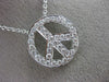 ESTATE .80CT DIAMOND 18KT WHITE GOLD 3D OPEN PEACE CIRCULAR FLOATING FUN PENDANT