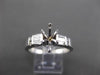 ESTATE .48CT DIAMOND 14KT WHITE GOLD BAGUETTE SEMI MOUNT ENGAGEMENT RING #17814