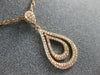 ESTATE .38CT ROUND DIAMOND 14KT ROSE GOLD 3D CLASSIC TEAR DROP FLOATING PENDANT