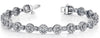 4.79CT DIAMOND 14KT WHITE GOLD 3D CLASSIC MULTI FLOWER ETERNITY TENNIS BRACELET
