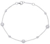 .39CT DIAMOND 14KT WHITE GOLD 3D CLASSIC FLOWER BY THE YARD LOVE TENNIS BRACELET