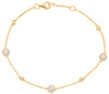 .39CT DIAMOND 14K YELLOW GOLD 3D CLASSIC FLOWER BY THE YARD LOVE TENNIS BRACELET