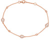 .36CT DIAMOND 14KT ROSE GOLD ROUND PEAR SHAPE BY THE YARD ETOILE TENNIS BRACELET