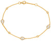 .36CT DIAMOND 14KT YELLOW GOLD ROUND PEAR SHAPE BY THE YARD LOVE TENNIS BRACELET