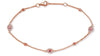 .44CT DIAMOND & AAA RUBY 14KT ROSE GOLD BY THE YARD EVIL EYE LUCKY FUN BRACELET