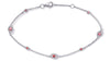 .44CT DIAMOND & AAA RUBY 14KT WHITE GOLD BY THE YARD EVIL EYE LUCKY FUN BRACELET