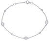 .38CT DIAMOND 14KT WHITE GOLD ROUND EVIL EYE ETOILE BY THE YARD TENNIS BRACELET
