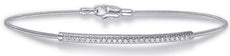 ESTATE .15CT DIAMOND 14KT WHITE GOLD 3D CLASSIC BAR FLEXIBLE FUN BANGLE BRACELET
