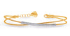 ESTATE .15CT DIAMOND 14K 2 TONE GOLD 3D CRISS CROSS FLEXIBLE BAR BANGLE BRACELET