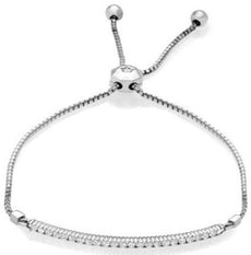 .39CT DIAMOND 14KT WHITE GOLD 3D CLASSIC BAR ADJUSTABLE FUN LOVE TENNIS BRACELET