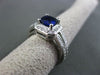 ESTATE WIDE 1.81CT DIAMOND & SAPPHIRE 14KT WHITE GOLD HALO ENGAGEMENT RING 22941
