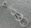 ESTATE LARGE .45CT DIAMOND 18KT WHITE GOLD TEAR DROP LOVE KNOT JOURNEY PENDANT