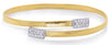 .31CT DIAMOND 14K 2 TONE GOLD RECTANGULAR PAVE CRISS CROSS SNAKE BANGLE BRACELET