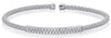 .45CT DIAMOND 14K WHITE GOLD 3D 2 ROW CLASSIC BAR WOVEN FLEXIBLE BANGLE BRACELET