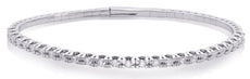.63CT DIAMOND 14K WHITE GOLD 3D ROUND 4 PRONG SEMI ETERNITY CUFF BANGLE BRACELET