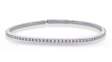 1.64CT DIAMOND 14KT WHITE GOLD CLASSIC ROUND PRONG ETERNITY CUFF TENNIS BRACELET