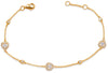 .37CT DIAMOND 14KT YELLOW GOLD 3D HEART SHAPE BY THE YARD LOVE TENNIS BRACELET