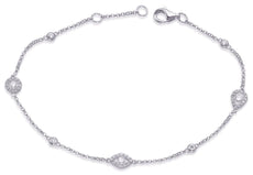 .37CT DIAMOND 14KT WHITE GOLD MARQUISE & PEAR SHAPE BY THE YARD CLASSIC BRACELET