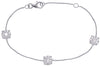 .68CT DIAMOND 14KT WHITE GOLD 3D TRIPLE FLOWER CLUSTER BY THE YARD FUN BRACELET