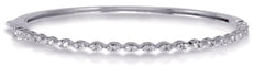 .76CT DIAMOND 14KT WHITE GOLD ROUND MARQUISE SHAPE SEMI ETERNITY BANGLE BRACELET