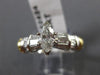 ANTIQUE .87CT DIAMOND 14K TWO TONE GOLD CLASSIC MARQUISE ENGAGEMENT RING #22424