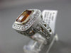 ESTATE 2.71CT DIAMOND & CITRINE 18KT WHITE GOLD 3D SQUARE BEZEL ENGAGEMENT RING