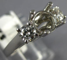 .45CT DIAMOND 14KT WHITE GOLD 3D 3 STONE ROUND SEMI MOUNT ENGAGEMENT RING #18327