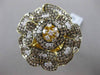 ESTATE MASSIVE 3.66CTW FANCY MULTI COLOR DIAMOND 18KT YELLOW GOLD 3D FLOWER RING