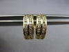 ESTATE 1.0CT DIAMOND 14KT YELLOW GOLD 3D CLASSIC TWO ROW HUGGIE EARRINGS #5319