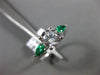 1.42CT DIAMOND & AAA COLOMBIAN EMERALD 14KT WHITE GOLD 3 STONE ENGAGEMENT RING