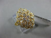 ESTATE WIDE .36CT ROUND DIAMOND 14K YELLOW GOLD 3D FILIGREE MILGRAIN FLOWER RING