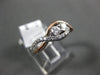 ESTATE .35CT DIAMOND 14K WHITE & ROSE GOLD 3D 2 STONE INFINITY LOVE PROMISE RING