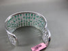 LARGE 24.73CT DIAMOND & AAA COLOMBIAN EMERALD 18KT WHITE GOLD 3D BANGLE BRACELET