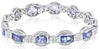 ESTATE 16.52CT DIAMOND & AAA TANZANITE 18KT WHITE GOLD OVAL FUN TENNIS BRACELET