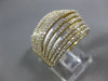 ESTATE LARGE 1.0CT DIAMOND 14K YELLOW GOLD 3D MULTI ROW CLASSIC ANNIVERSARY RING