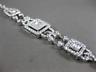 ESTATE LARGE 2.11CT DIAMOND 18KT WHITE GOLD 3D HALO LINK SQUARE TENNIS BRACELET