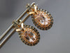 ESTATE .80CT WHITE & CHOCOLATE DIAMOND & AAA MORGANITE 14KT ROSE GOLD EARRINGS