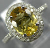 1.41CT DIAMOND & AAA YELLOW TOPAZ 14KT WHITE GOLD 3D OVAL HALO ENGAGEMENT RING